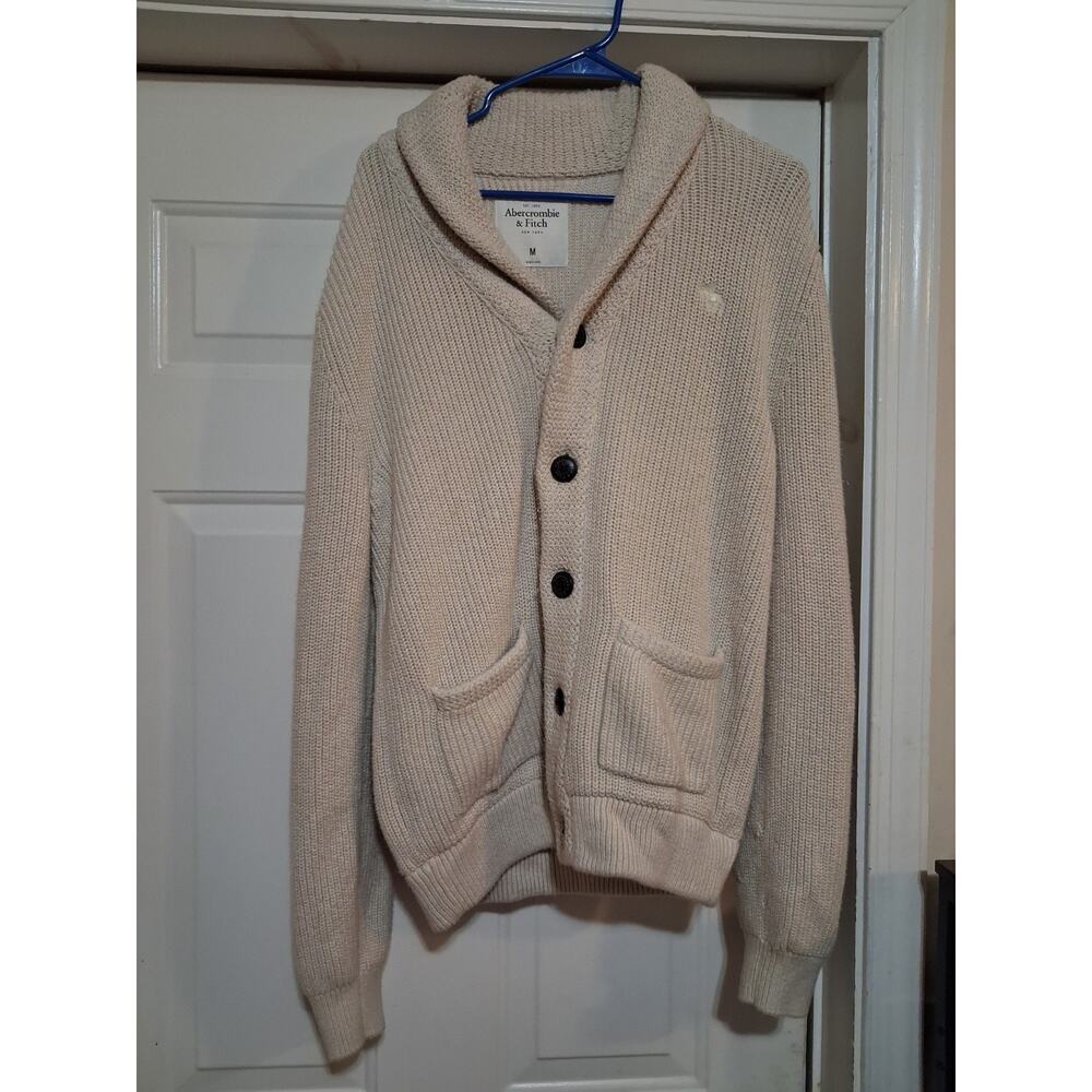 Abercrombie & Fitch shawl collar button-up knit cardigan sweater in Mens Medium